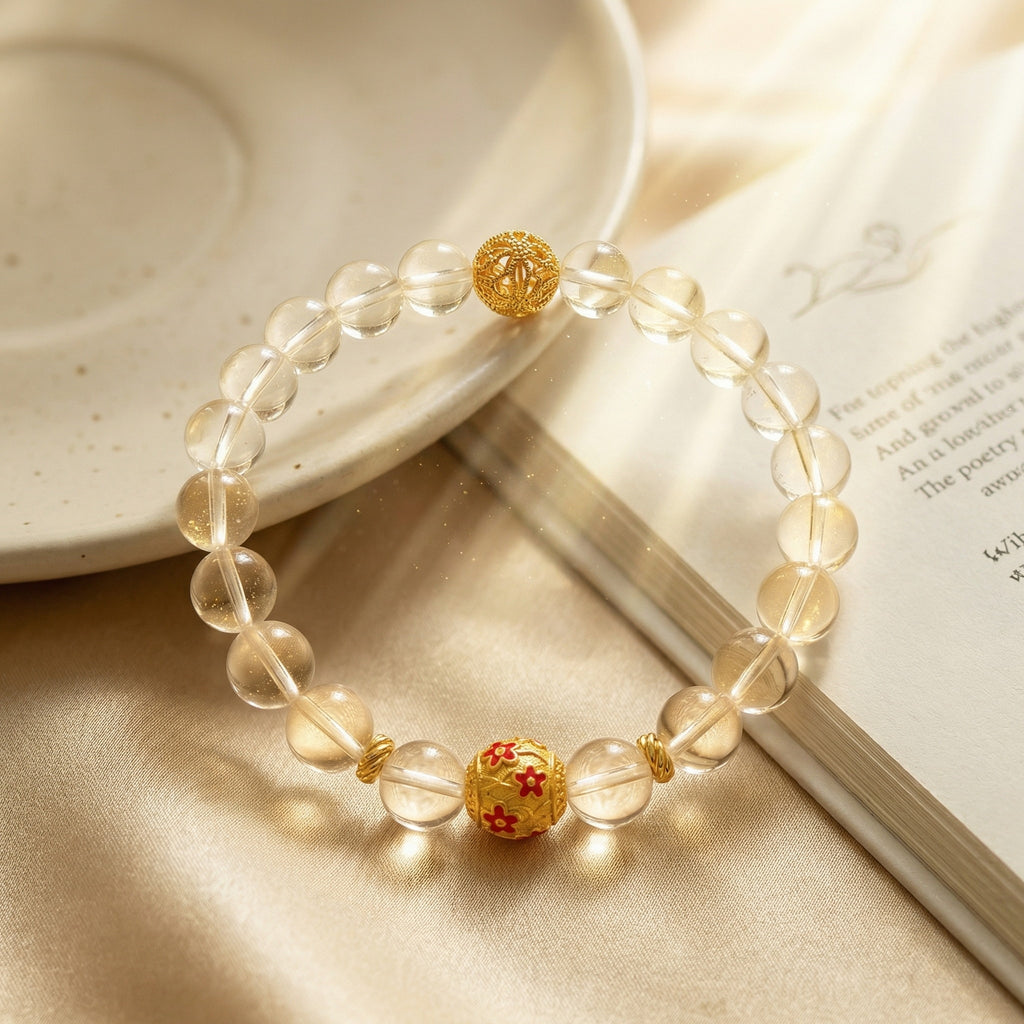 011 3-Layer Rose Quartz Wrap Bracelet with Lotus Charm, Natural Pink Crystal Beads for Self-Love & Romance, Multi-Row Healing Stone Bracelet