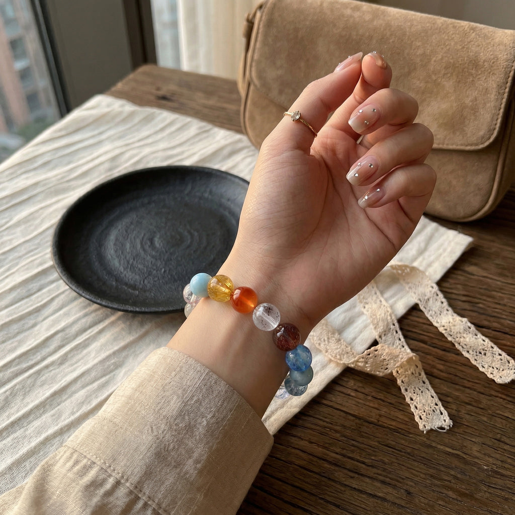 Z007 Radiant Gemstone Bracelet ✨ Effortless Sophistication for Coffee Dates & Meetings - Vibrant Positive Aura Jewelry