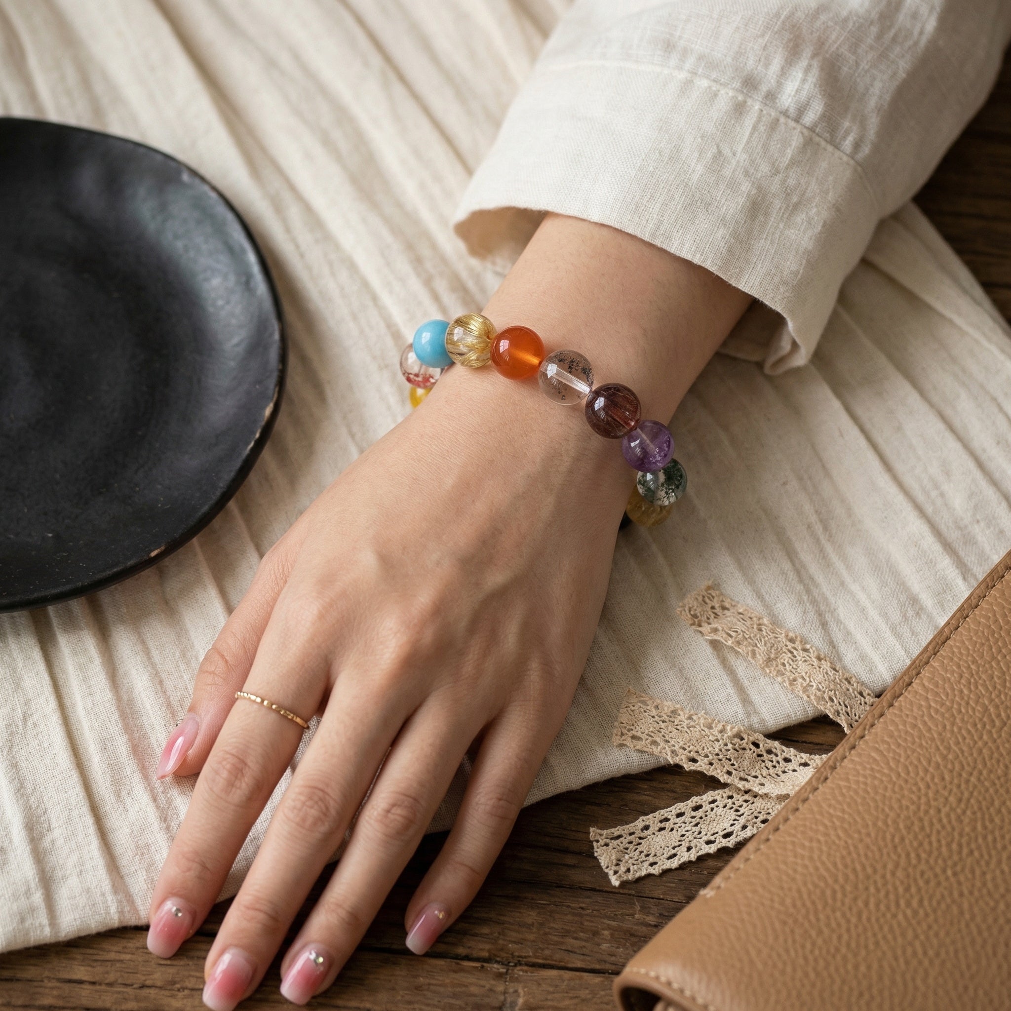 Z007 Radiant Gemstone Bracelet ✨ Effortless Sophistication for Coffee Dates & Meetings - Vibrant Positive Aura Jewelry