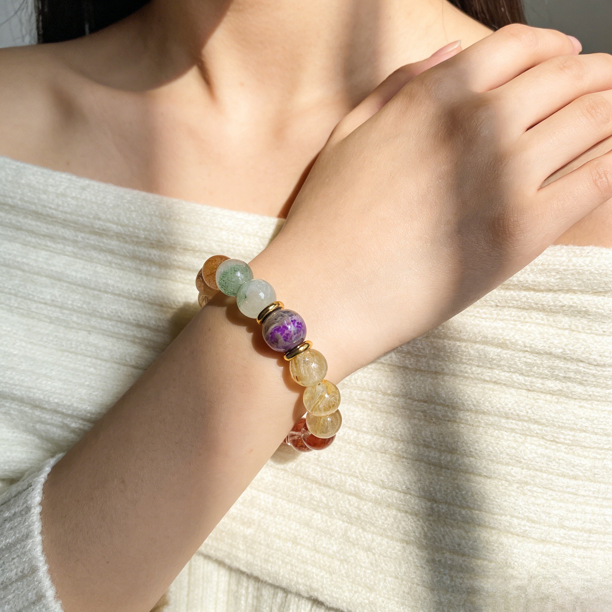Z009 Golden Hour Glow Gemstone Bracelet ✨ Effortless Sophistication for Daily Wear - Your Personal Success Anchor for Manifesting Joy