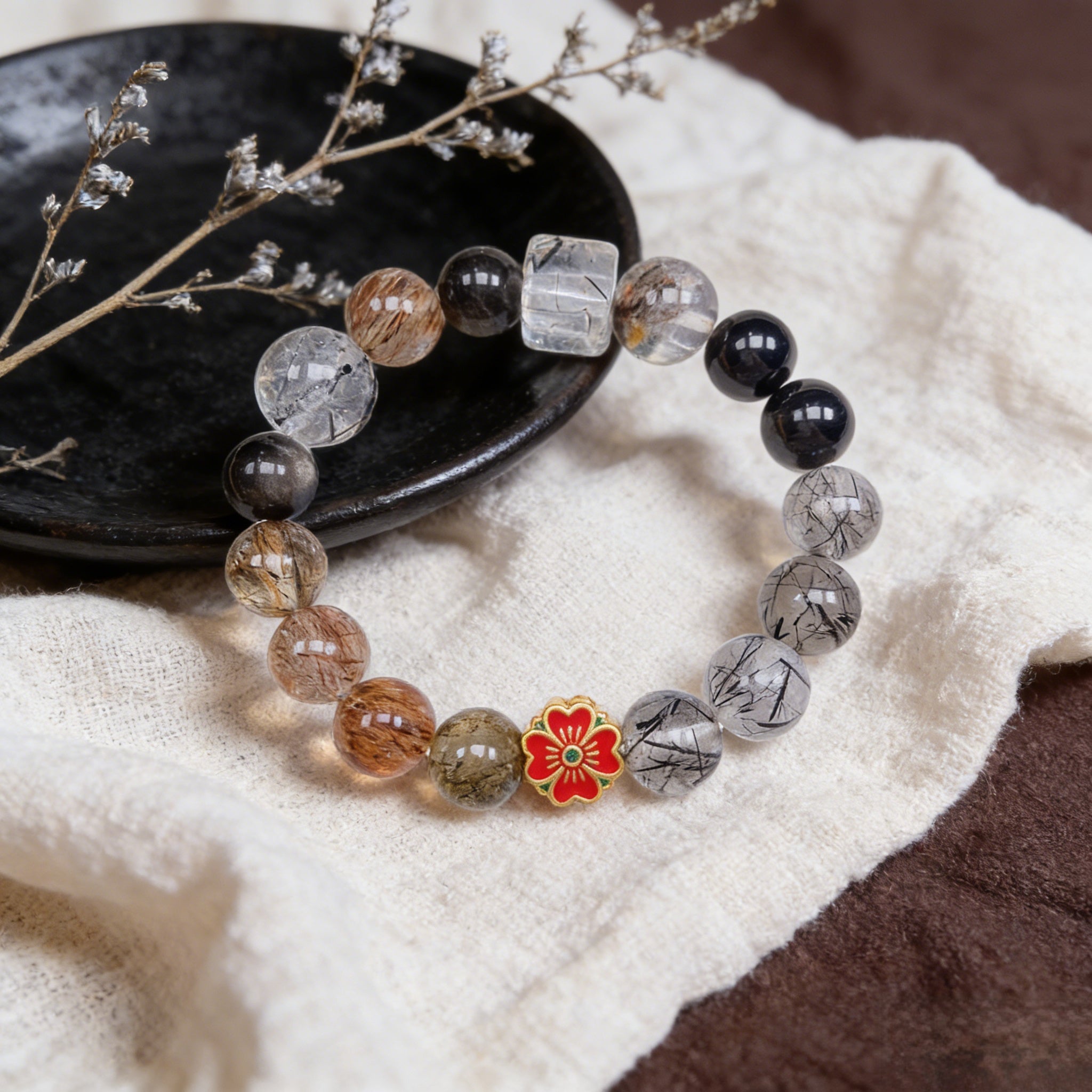 039 "Quiet Luxury" Citrine Crystal Bracelet ✨ French Vintage Aesthetic for Wealth & Abundance - Dainty Spiritual Manifestation Jewelry