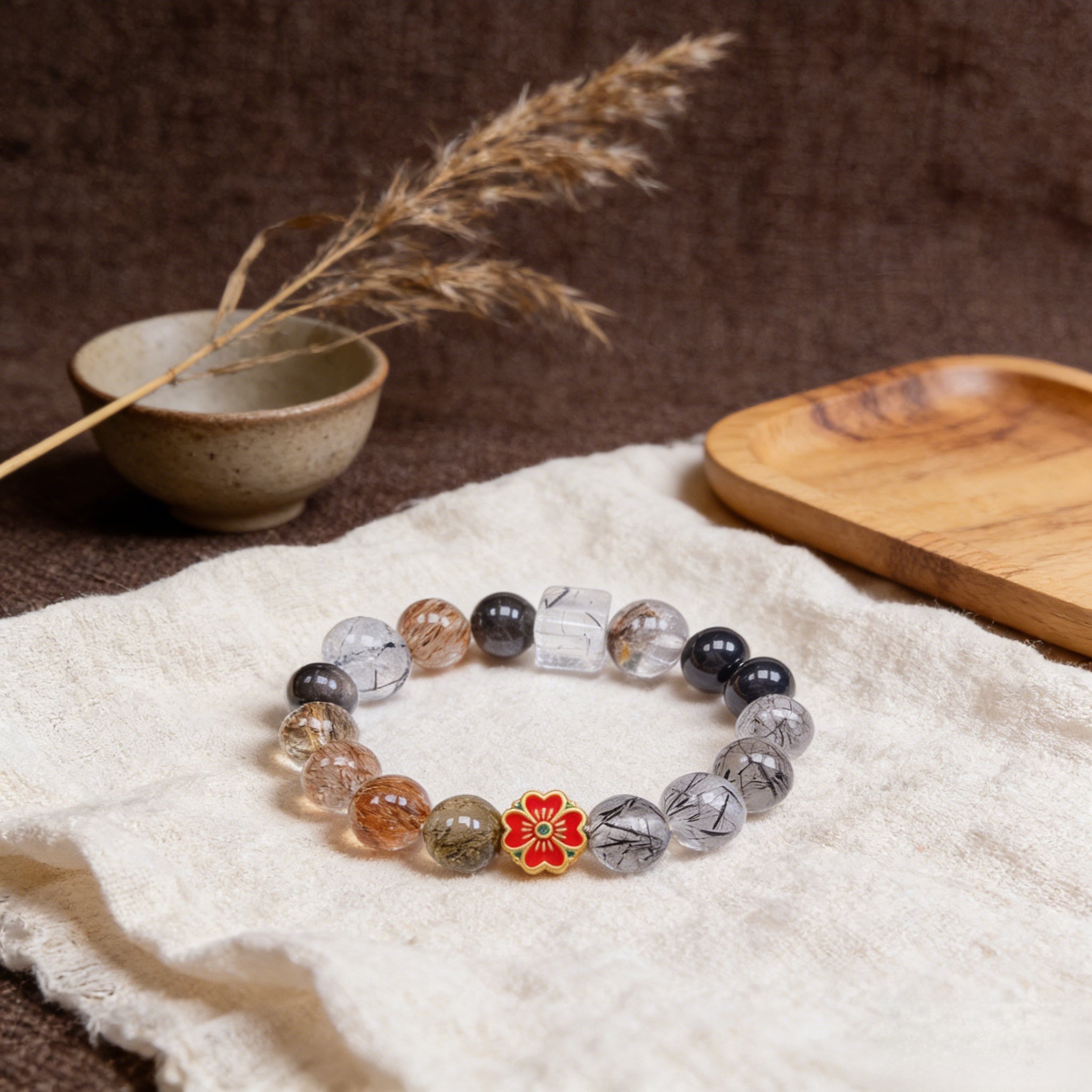 039 "Quiet Luxury" Citrine Crystal Bracelet ✨ French Vintage Aesthetic for Wealth & Abundance - Dainty Spiritual Manifestation Jewelry