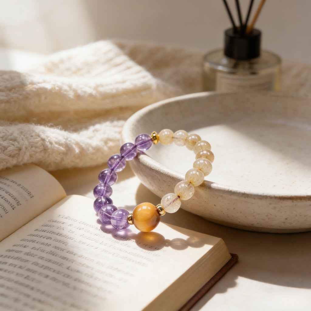 050 Natural Gemstone Wrap Bracelet ✨ Sophisticated Multi-Strand Jewelry for Positivity & Joy - Elegant Daily Spiritual Talisman