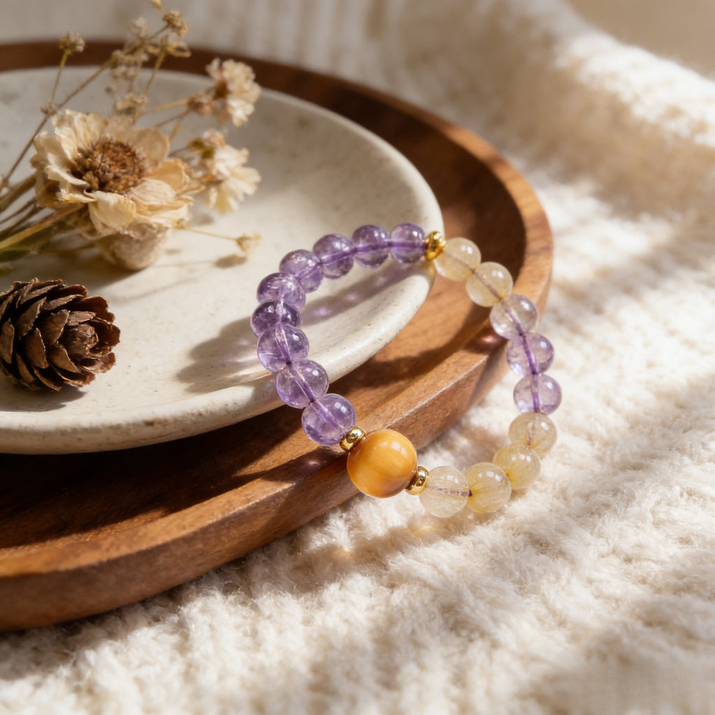 050 Natural Gemstone Wrap Bracelet ✨ Sophisticated Multi-Strand Jewelry for Positivity & Joy - Elegant Daily Spiritual Talisman