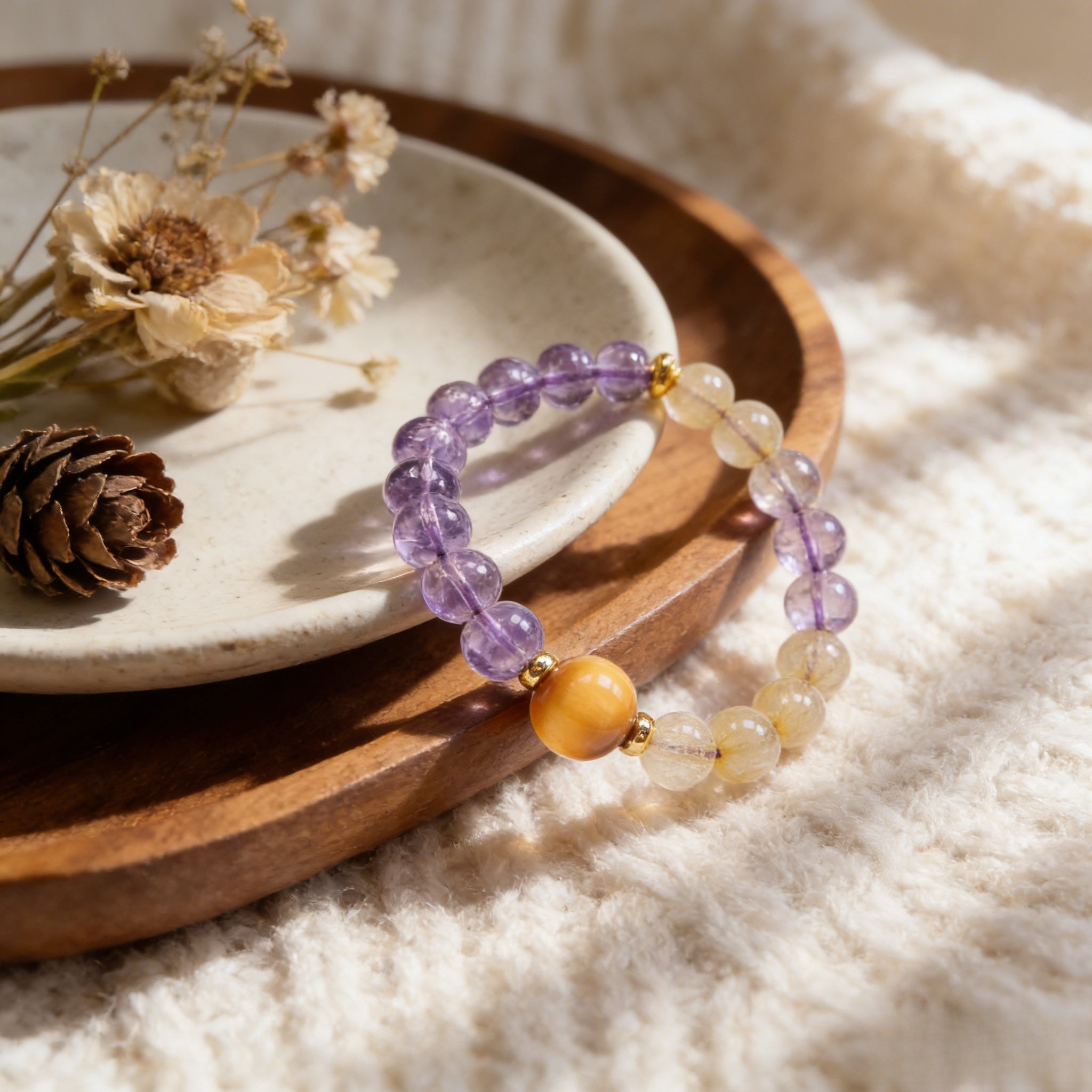 050 Natural Gemstone Wrap Bracelet ✨ Sophisticated Multi-Strand Jewelry for Positivity & Joy - Elegant Daily Spiritual Talisman