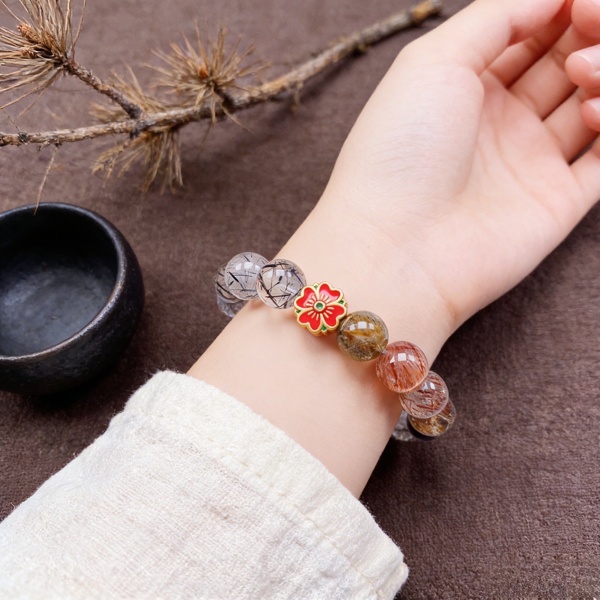 039 "Quiet Luxury" Citrine Crystal Bracelet ✨ French Vintage Aesthetic for Wealth & Abundance - Dainty Spiritual Manifestation Jewelry
