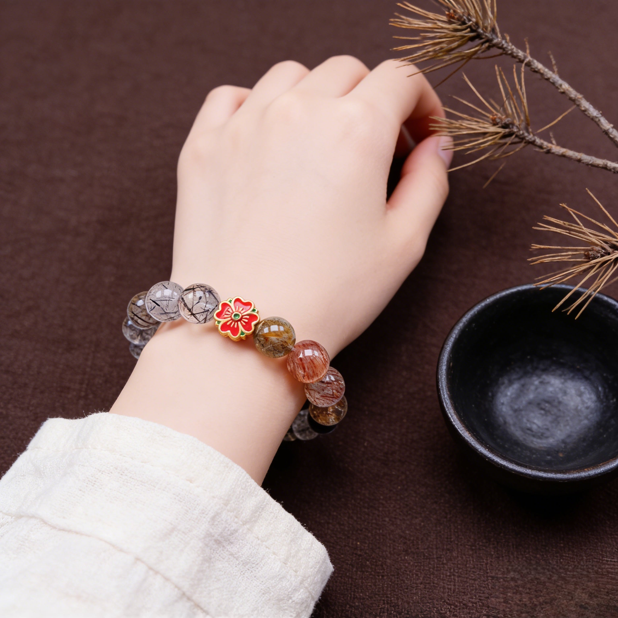039 "Quiet Luxury" Citrine Crystal Bracelet ✨ French Vintage Aesthetic for Wealth & Abundance - Dainty Spiritual Manifestation Jewelry