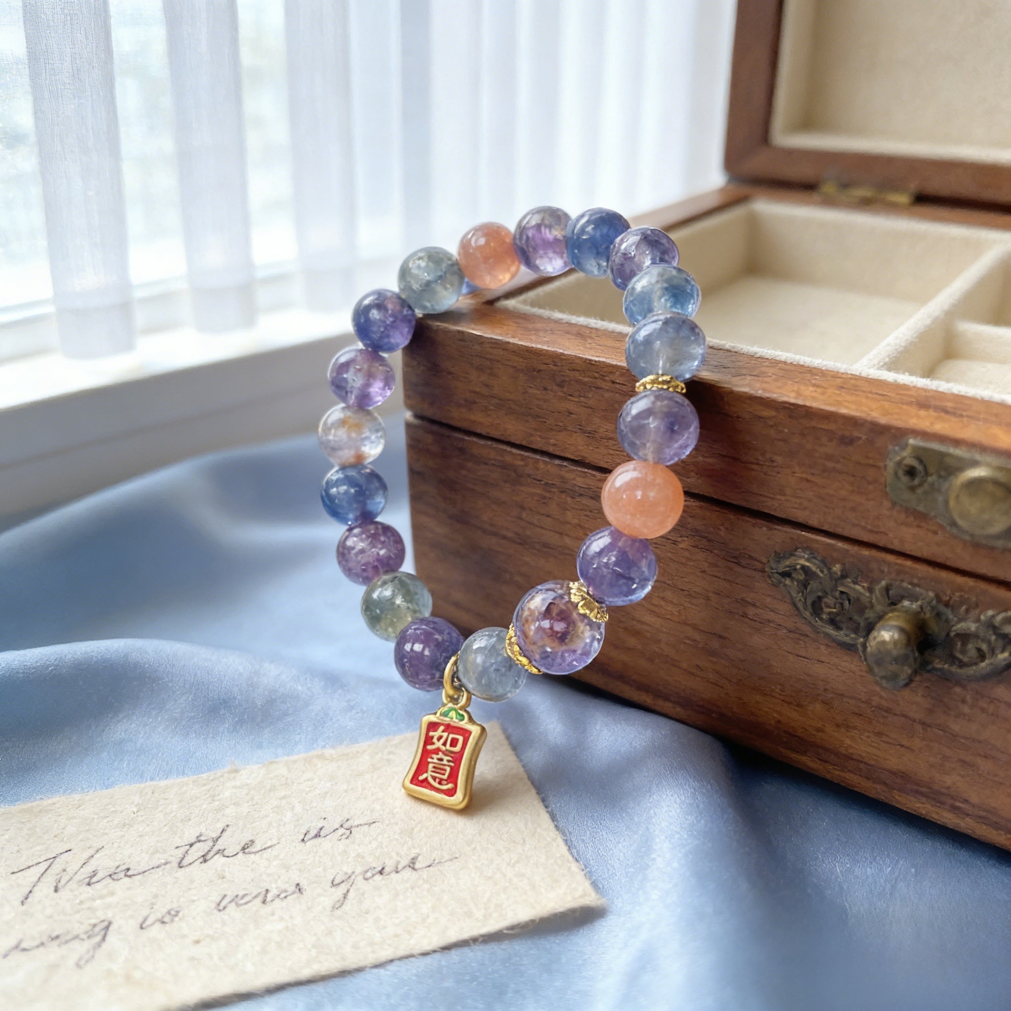 048 Natural Gemstone Wrap Bracelet ✨ Sophisticated Multi-Strand Jewelry for Positivity & Joy - Elegant Daily Spiritual Talisman