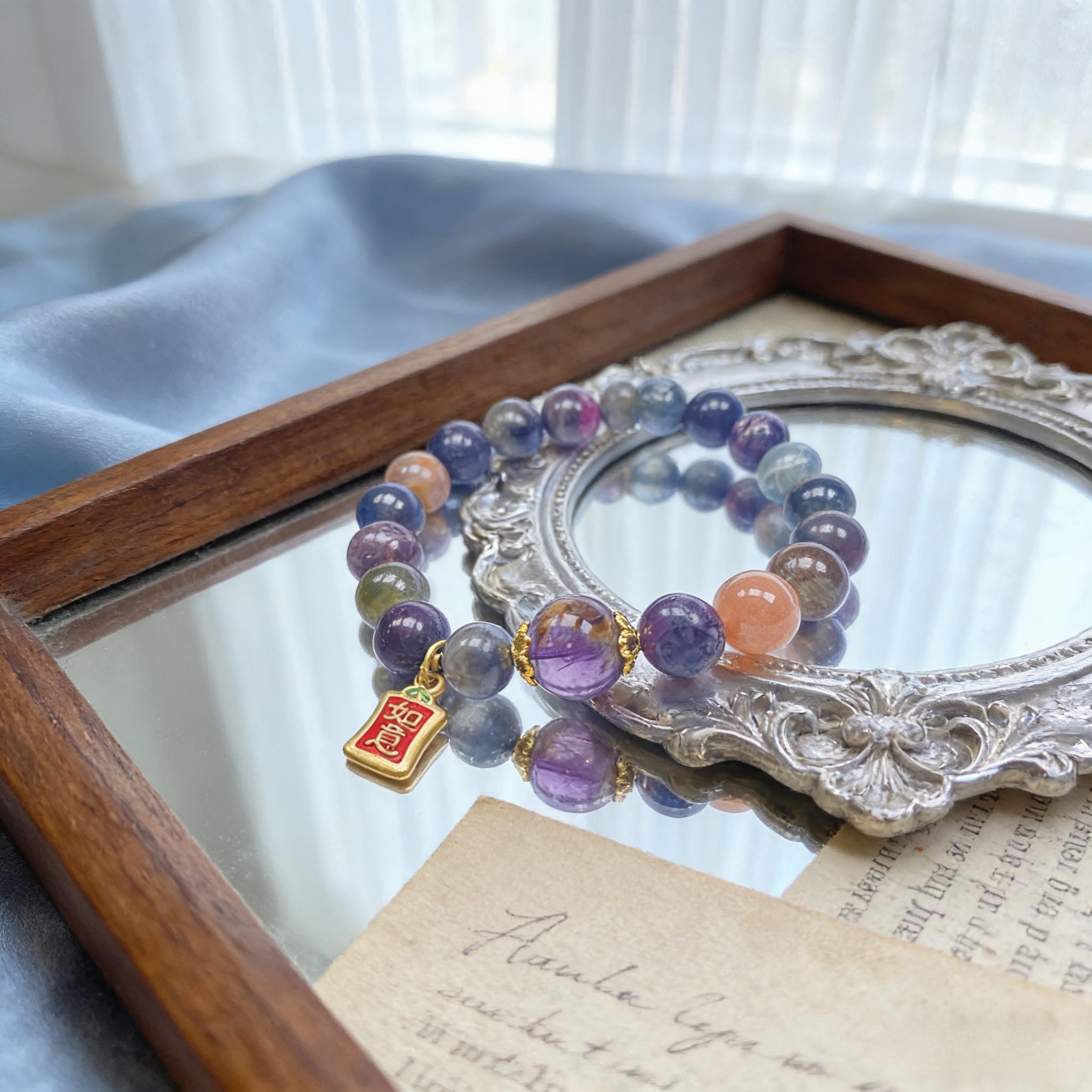 048 Natural Gemstone Wrap Bracelet ✨ Sophisticated Multi-Strand Jewelry for Positivity & Joy - Elegant Daily Spiritual Talisman