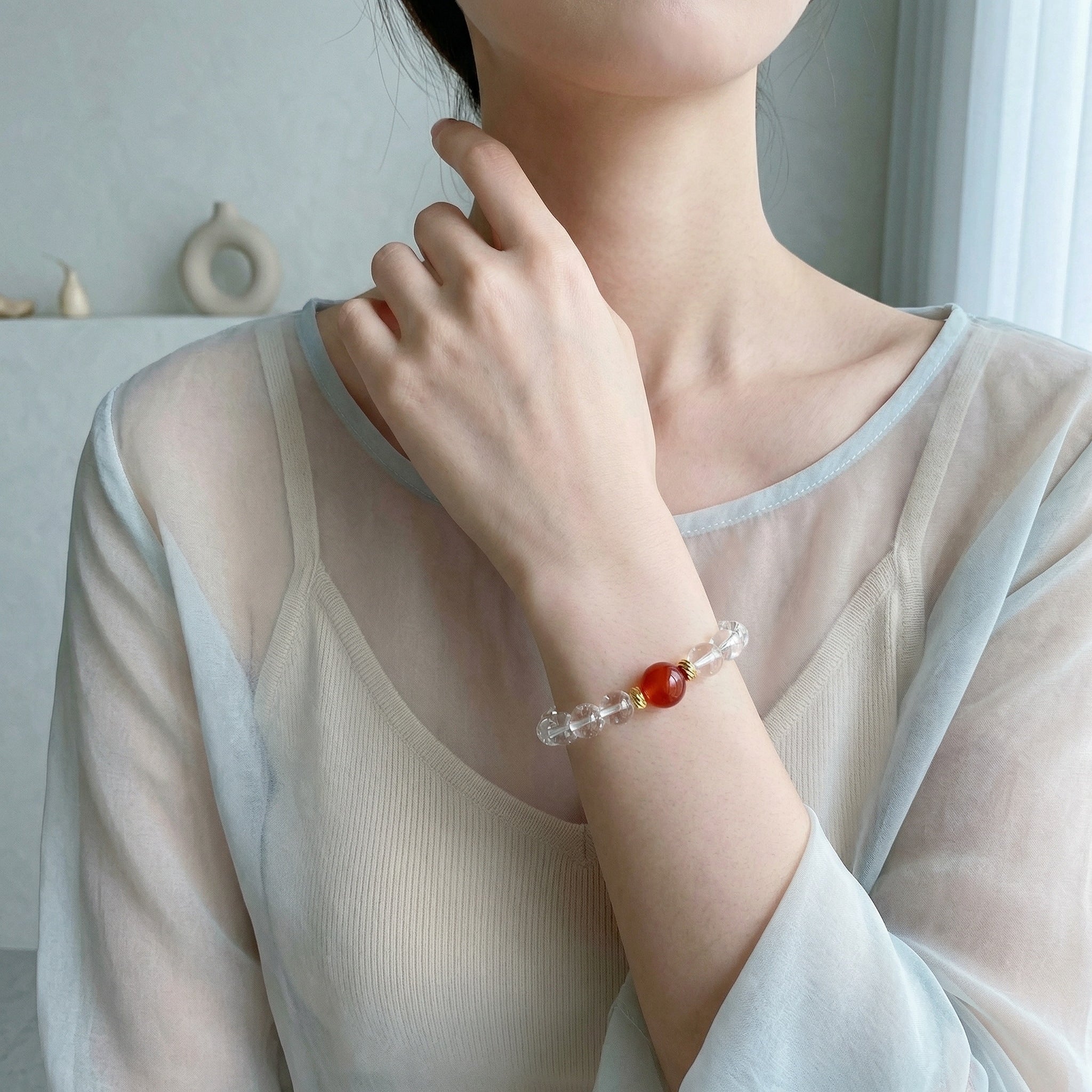 010 Natural Hetian Jade & Rose Quartz Bracelet, Lapis Lazuli & Red Agate Healing Stones, Multi-Stone Energy Balance Jewelry, Unique Vintage Style Crystal Gift