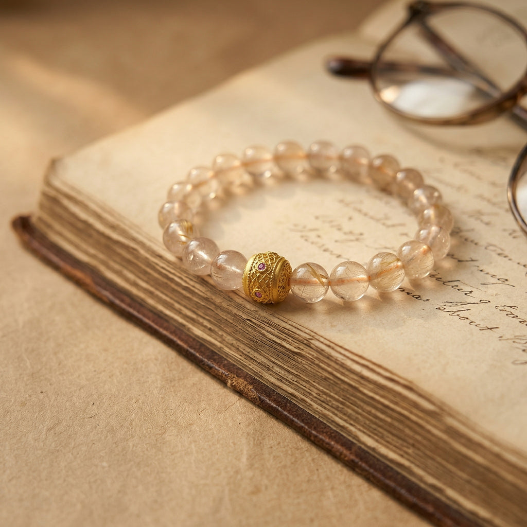 019 The "Focus Stone" Bracelet: Amethyst & Clear Quartz for Anxiety Relief - Master Healer Manifestation Jewelry - Spiritual Gift