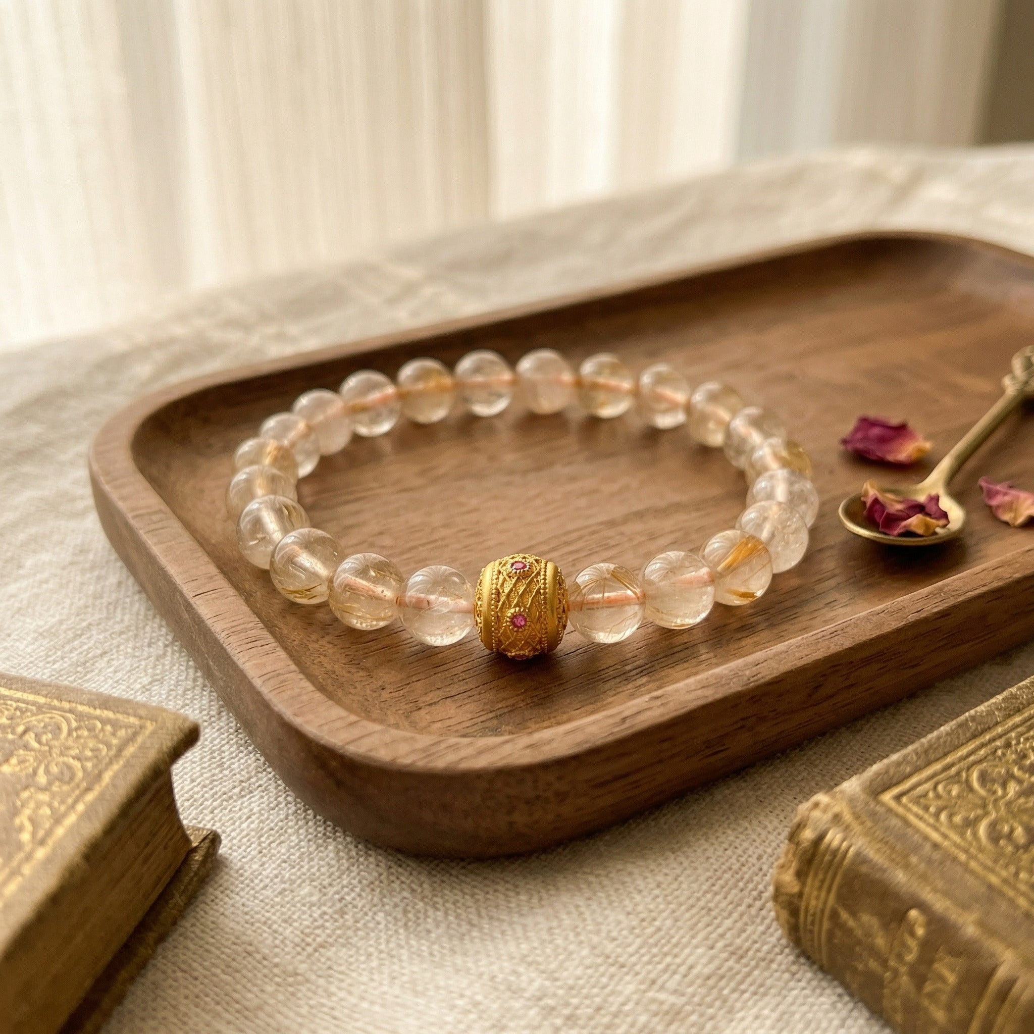 019 The "Focus Stone" Bracelet: Amethyst & Clear Quartz for Anxiety Relief - Master Healer Manifestation Jewelry - Spiritual Gift