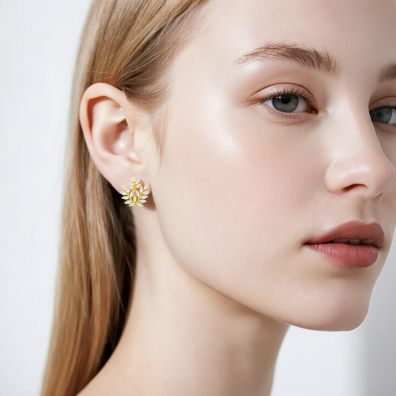 Fashion Jewelry Artificial Crystal Bow Shaped Earrings For Lady