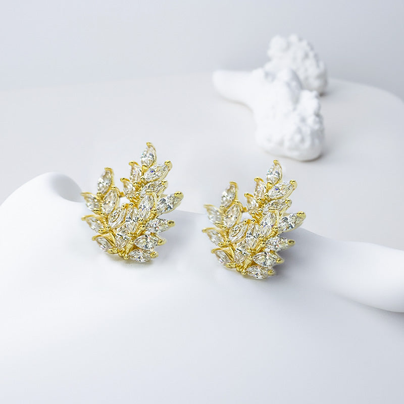 Fashion Jewelry Artificial Crystal Bow Shaped Earrings For Lady