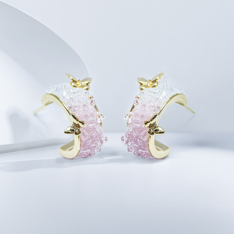 Jewelry Artificial Gemstone Butterfly Earrings Engagement Gift