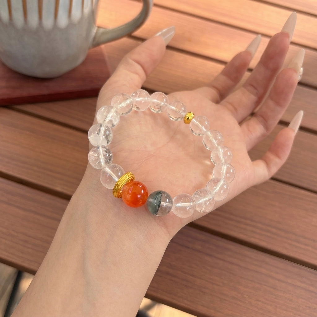 009 Natural Hetian Jade & Mixed Gemstone Bracelet, Rose Quartz & Lapis Lazuli Healing Energy Stones, Unique Vintage Style Crystal Jewelry for Balance