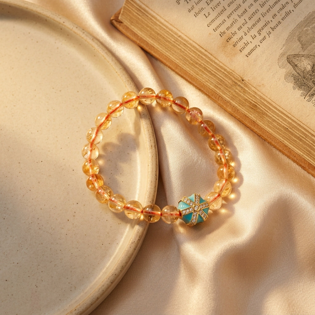 018 Double Layer Clear Quartz Wrap Bracelet with Gold Lucky Charm, Aesthetic Stackable Crystal Jewelry for Purity & Good Luck, Spiritual Protection