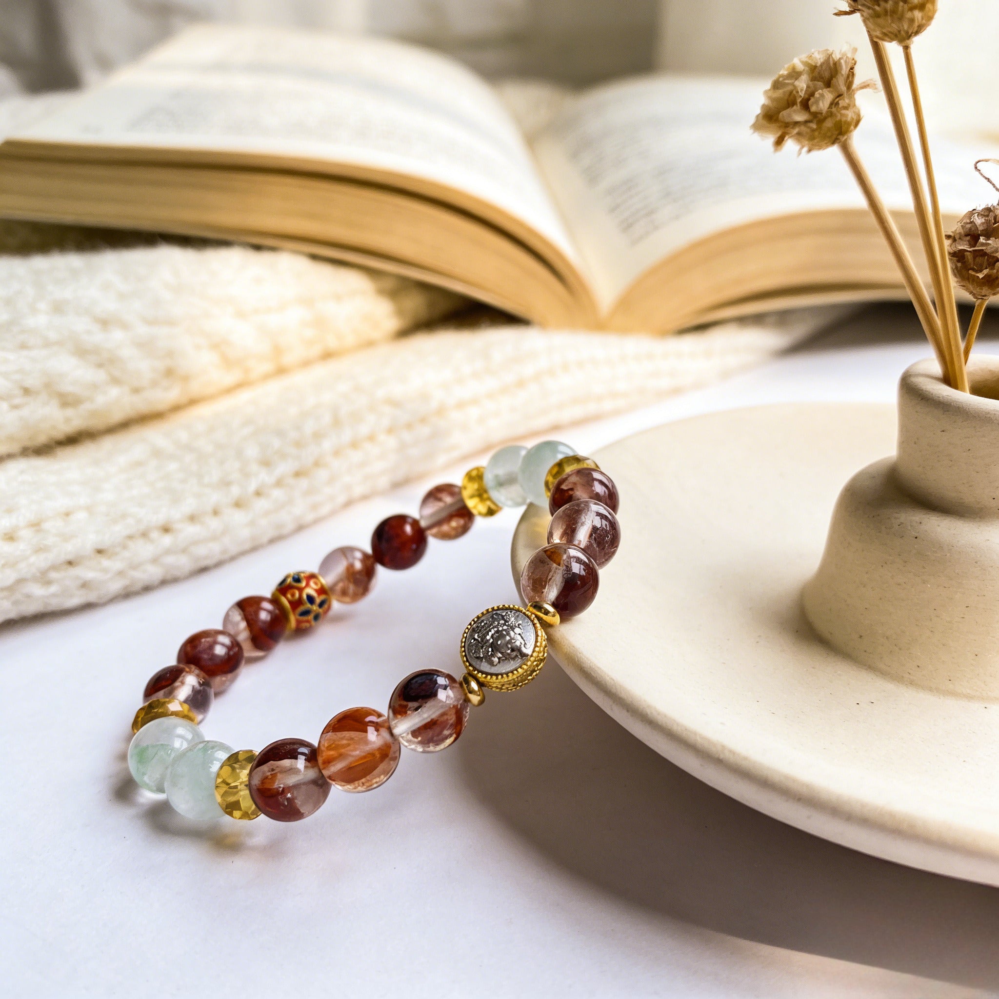 032 "Quiet Luxury" Golden Quartz Bracelet ✨ French Vintage Aesthetic for Wealth & Abundance - Dainty Spiritual Manifestation Jewelry