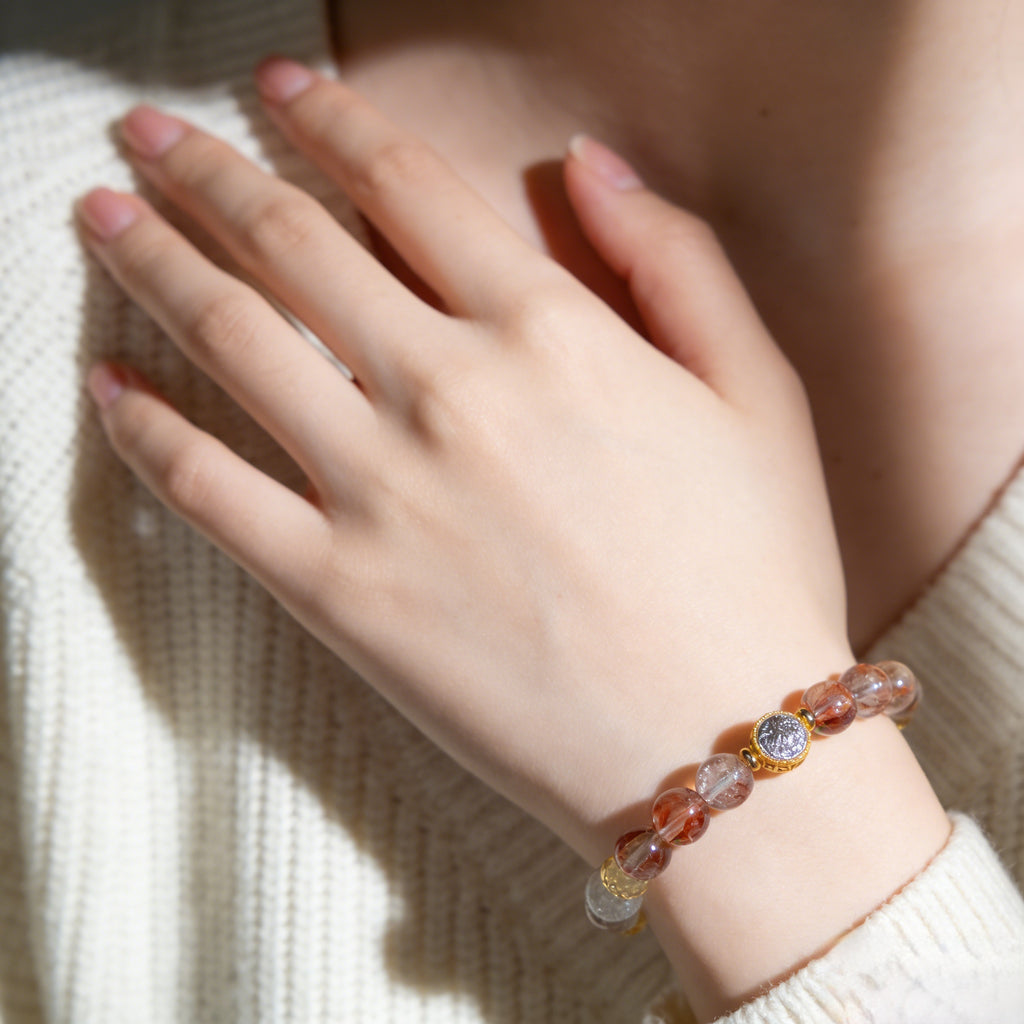 032 "Quiet Luxury" Golden Quartz Bracelet ✨ French Vintage Aesthetic for Wealth & Abundance - Dainty Spiritual Manifestation Jewelry