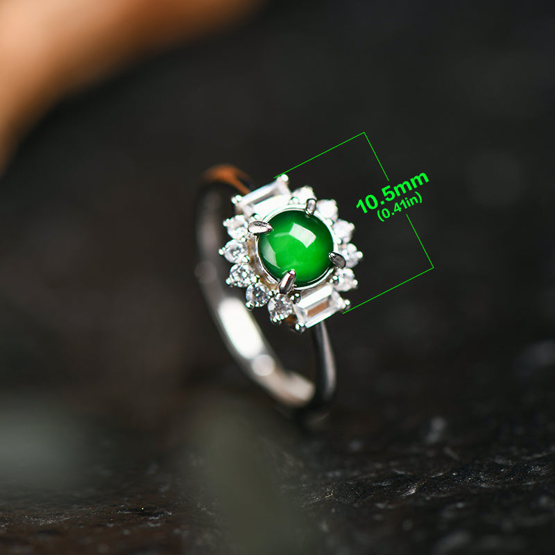Elegant Jadeite Ring with Diamond Accents | Luxury Green Gemstone Jewelry