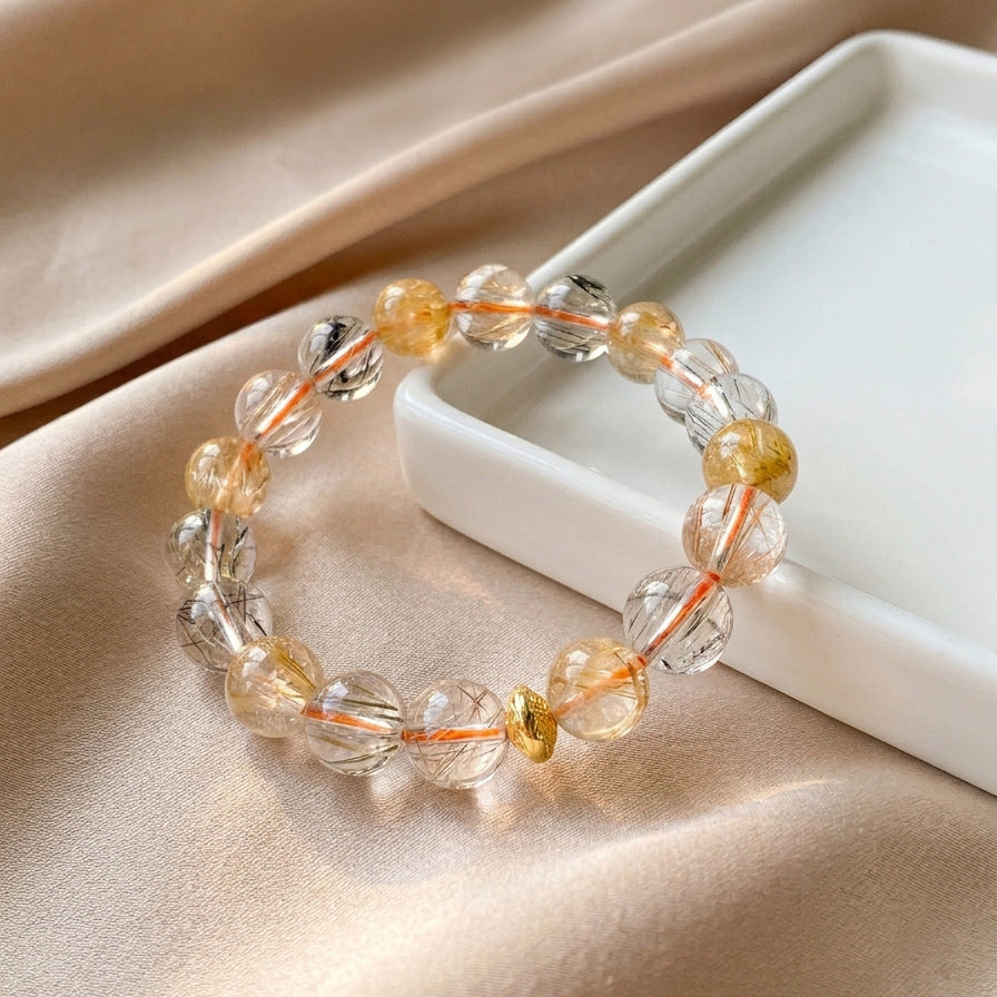046 Elegant Gemstone Bracelet ✨ Hand-Selected Crystals for Positivity & Joy - Clean Girl Aesthetic Daily Accessory