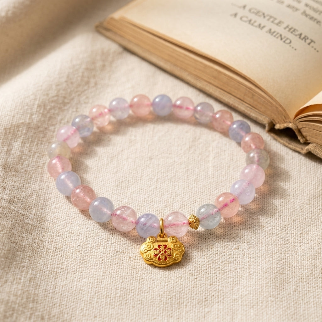 036 The "Lucky Ruyi" Crystal Bracelet ✨ Traditional Zen Style Jewelry for Inner Peace & Success - Minimalist Spiritual Accessory