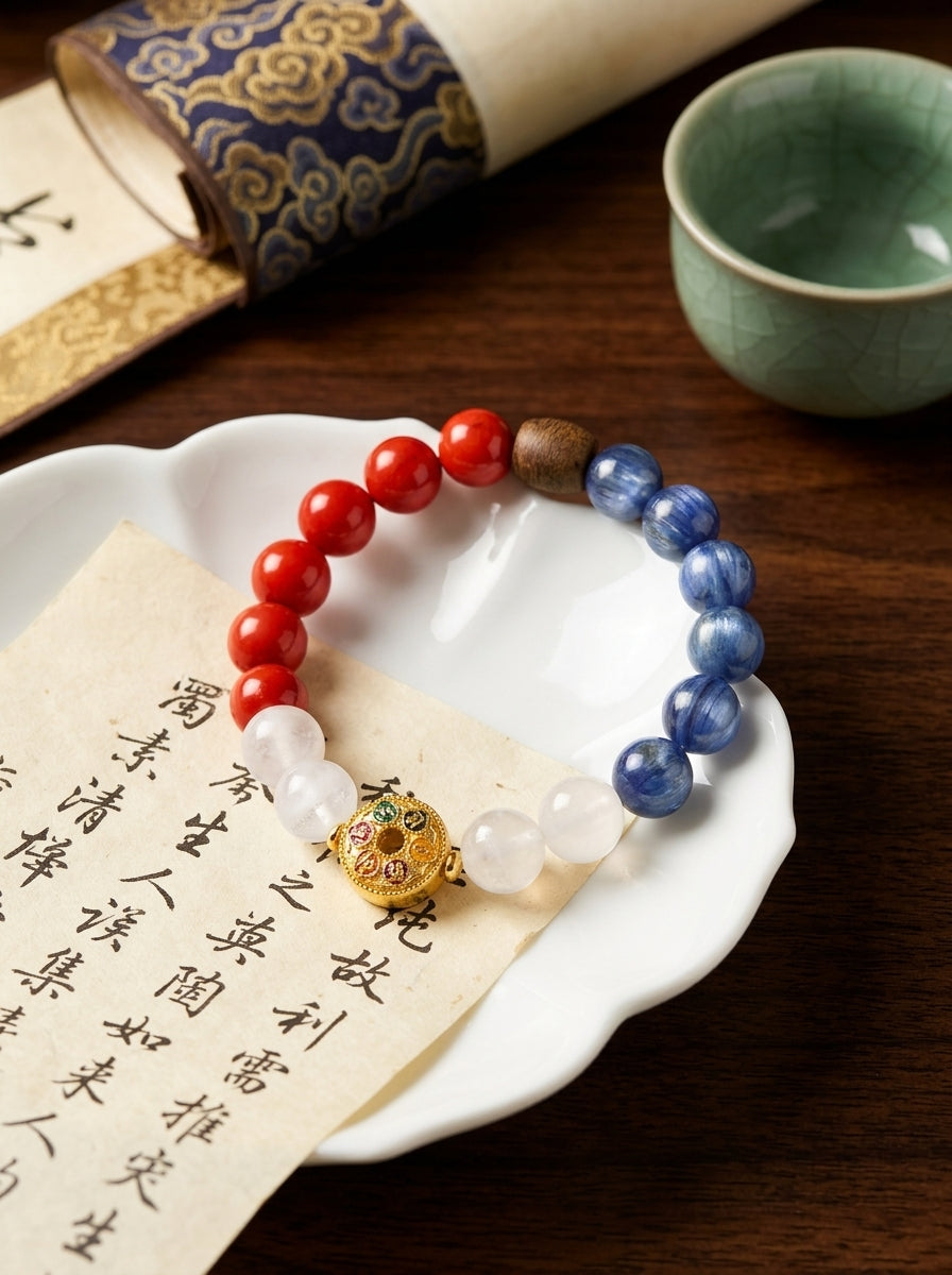 030 "Quiet Luxury" Golden Quartz Bracelet ✨ French Vintage Aesthetic for Wealth & Abundance - Dainty Spiritual Manifestation Jewelry