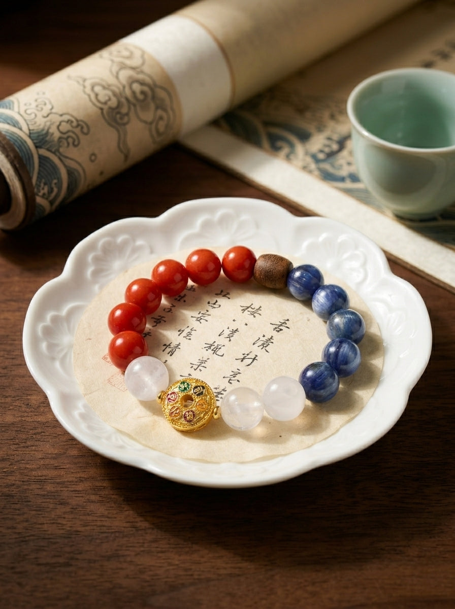 030 "Quiet Luxury" Golden Quartz Bracelet ✨ French Vintage Aesthetic for Wealth & Abundance - Dainty Spiritual Manifestation Jewelry