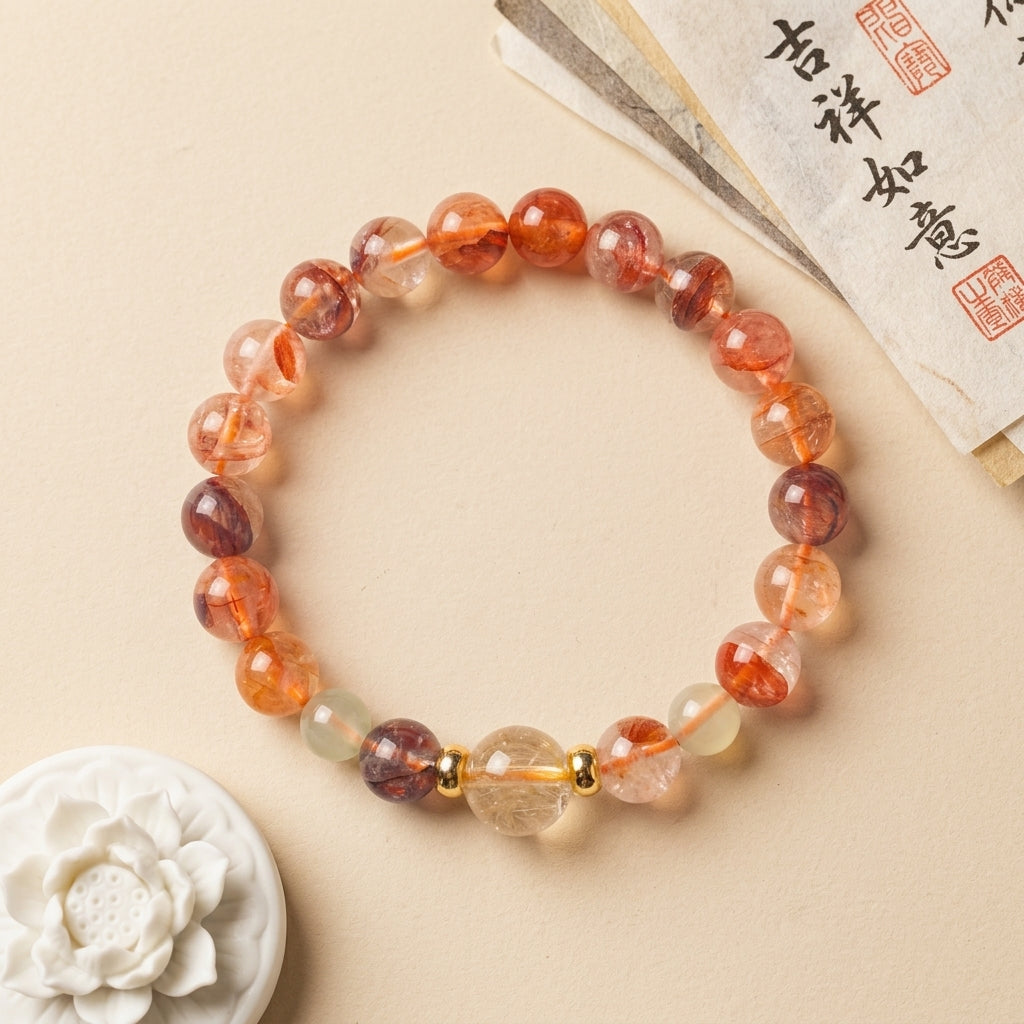 049 Natural Gemstone Wrap Bracelet ✨ Sophisticated Multi-Strand Jewelry for Positivity & Joy - Elegant Daily Spiritual Talisman