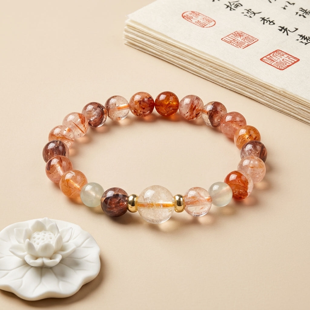 049 Natural Gemstone Wrap Bracelet ✨ Sophisticated Multi-Strand Jewelry for Positivity & Joy - Elegant Daily Spiritual Talisman
