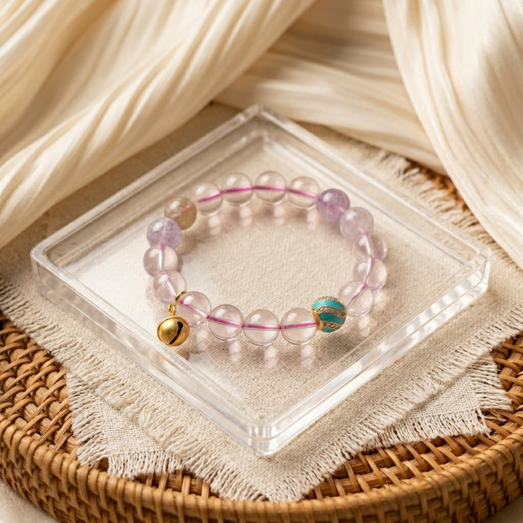 037 Natural Golden Rutilated Quartz Bracelet ✨ French Vintage Aesthetic for Wealth & Abundance - Dainty Spiritual Manifestation Jewelry
