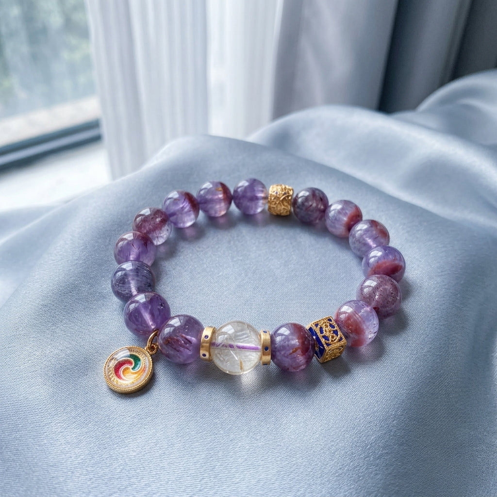 Z015 Elegant Gemstone Bracelet ✨ Radiant Energy Stone for Positivity - Sophisticated Accessory for Coffee Dates & Professional Wear