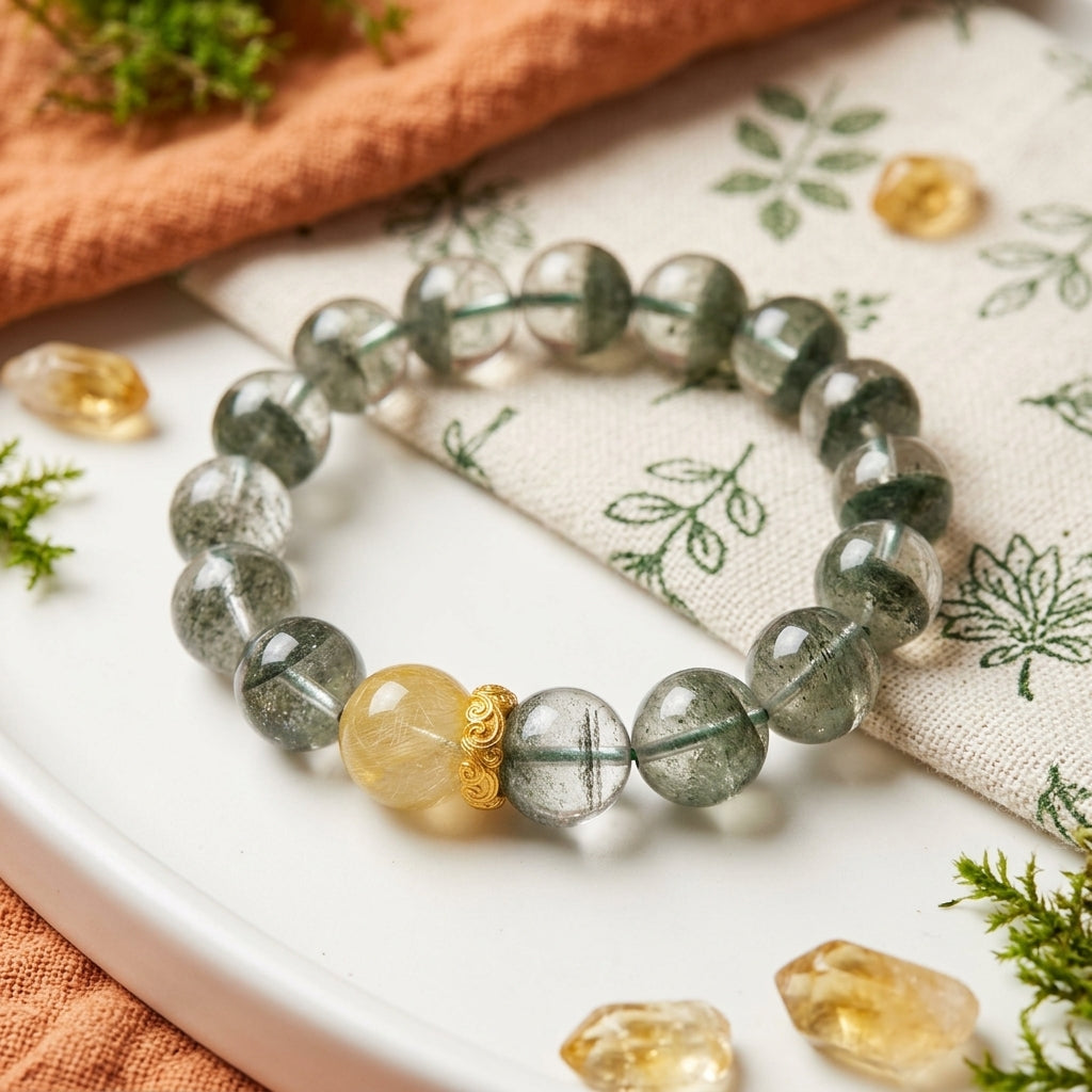 Z019 Elegant Gemstone Wrap Bracelet ✨ Hand-Selected Crystals for Positivity & Joy - Clean Girl Aesthetic Daily Accessory