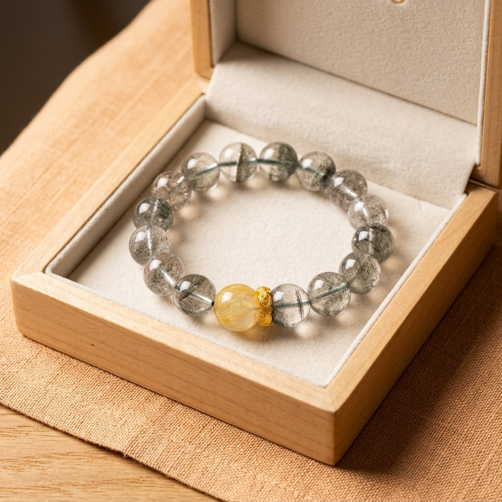 Z019 Elegant Gemstone Wrap Bracelet ✨ Hand-Selected Crystals for Positivity & Joy - Clean Girl Aesthetic Daily Accessory