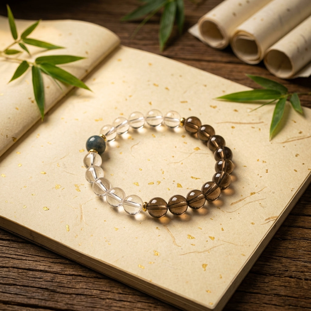 034 Natural Golden Rutilated Quartz Bracelet ✨ French Vintage Aesthetic for Wealth & Abundance - Dainty Spiritual Manifestation Jewelry