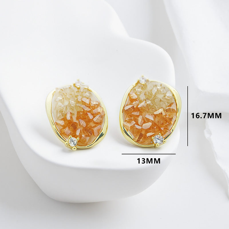Lady Jewelry Artificial Gemstone Butterfly Earrings