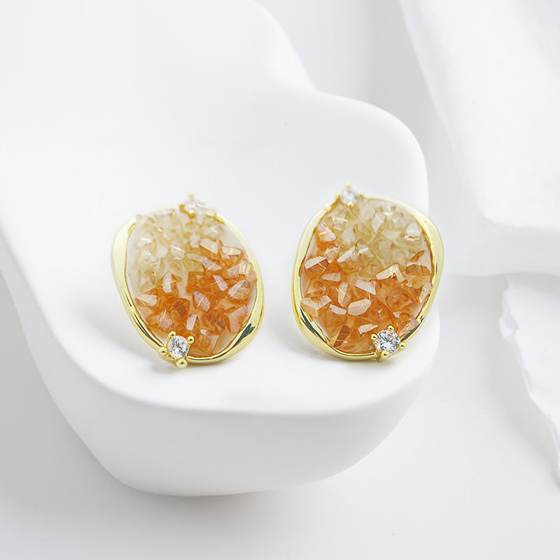 Lady Jewelry Artificial Gemstone Butterfly Earrings