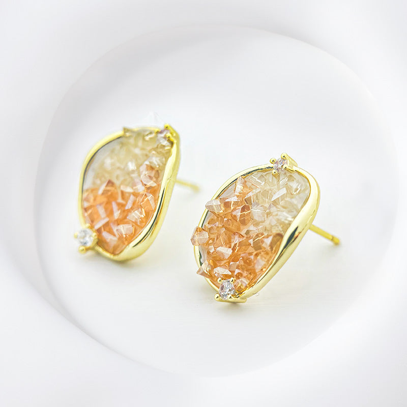 Lady Jewelry Artificial Gemstone Butterfly Earrings