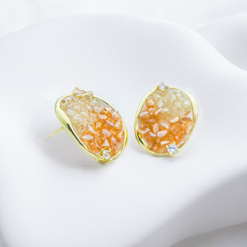 Lady Jewelry Artificial Gemstone Butterfly Earrings