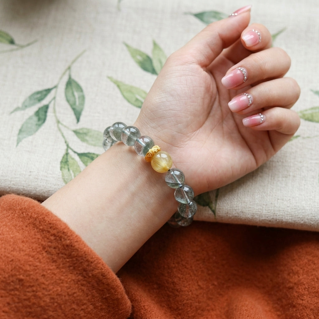 Z019 Elegant Gemstone Wrap Bracelet ✨ Hand-Selected Crystals for Positivity & Joy - Clean Girl Aesthetic Daily Accessory