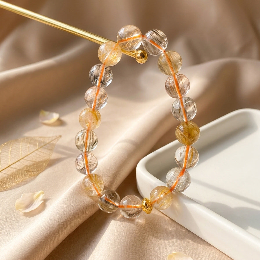 046 Elegant Gemstone Bracelet ✨ Hand-Selected Crystals for Positivity & Joy - Clean Girl Aesthetic Daily Accessory