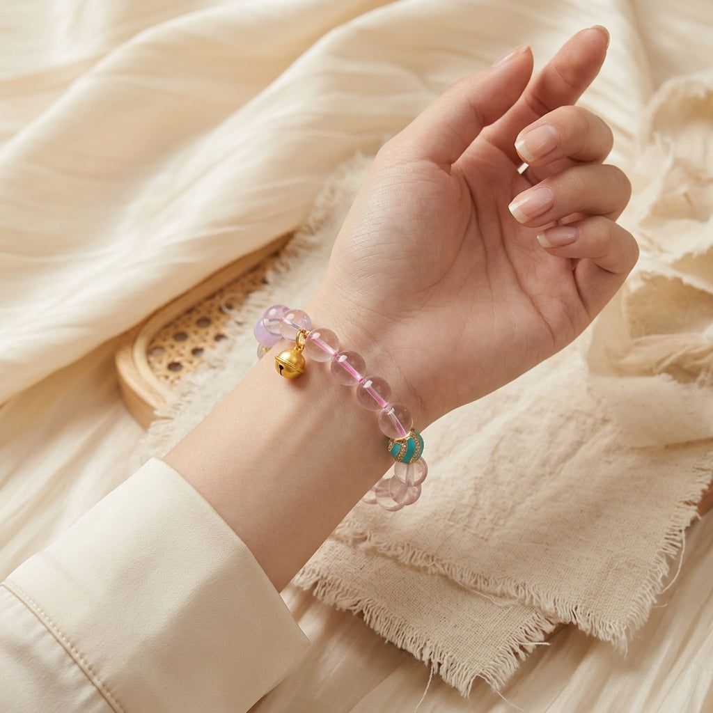 037 Natural Golden Rutilated Quartz Bracelet ✨ French Vintage Aesthetic for Wealth & Abundance - Dainty Spiritual Manifestation Jewelry