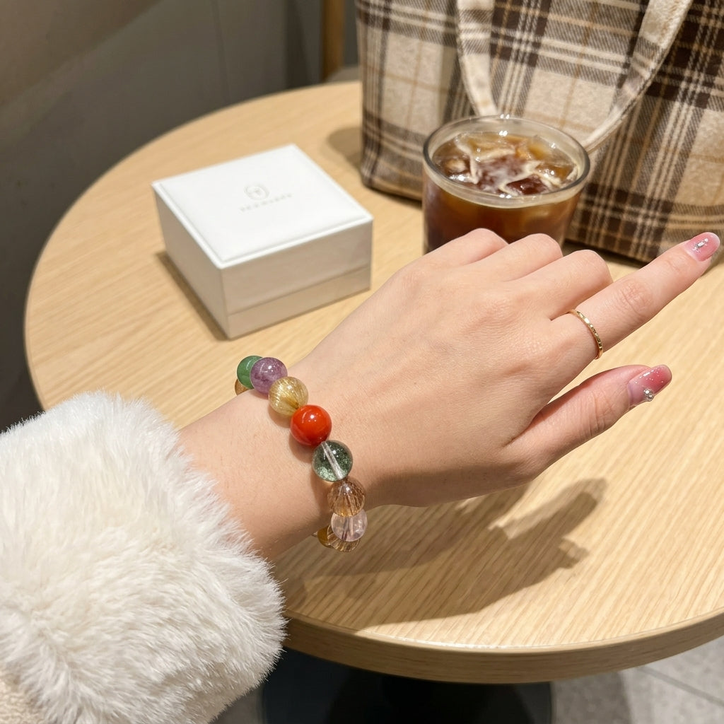 Z005 Handcrafted Aura Cleansing Bracelet ✨ High-Clarity Natural Gemstones for Mindful Living - Premium Spiritual Wellness Gift