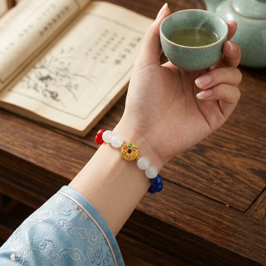 030 "Quiet Luxury" Golden Quartz Bracelet ✨ French Vintage Aesthetic for Wealth & Abundance - Dainty Spiritual Manifestation Jewelry