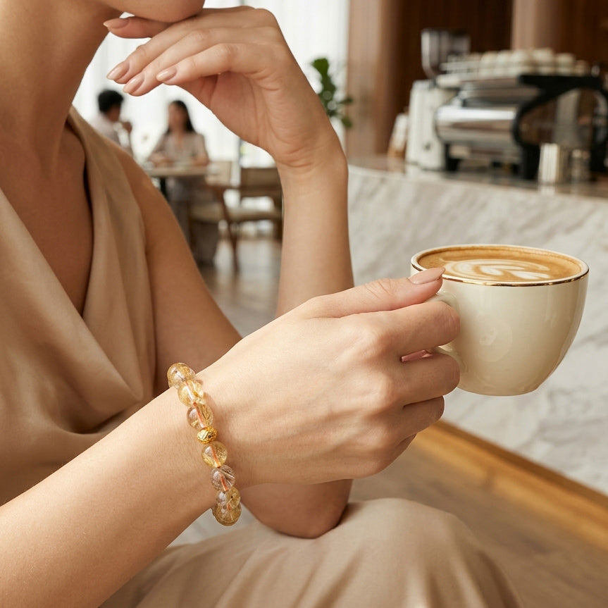 046 Elegant Gemstone Bracelet ✨ Hand-Selected Crystals for Positivity & Joy - Clean Girl Aesthetic Daily Accessory