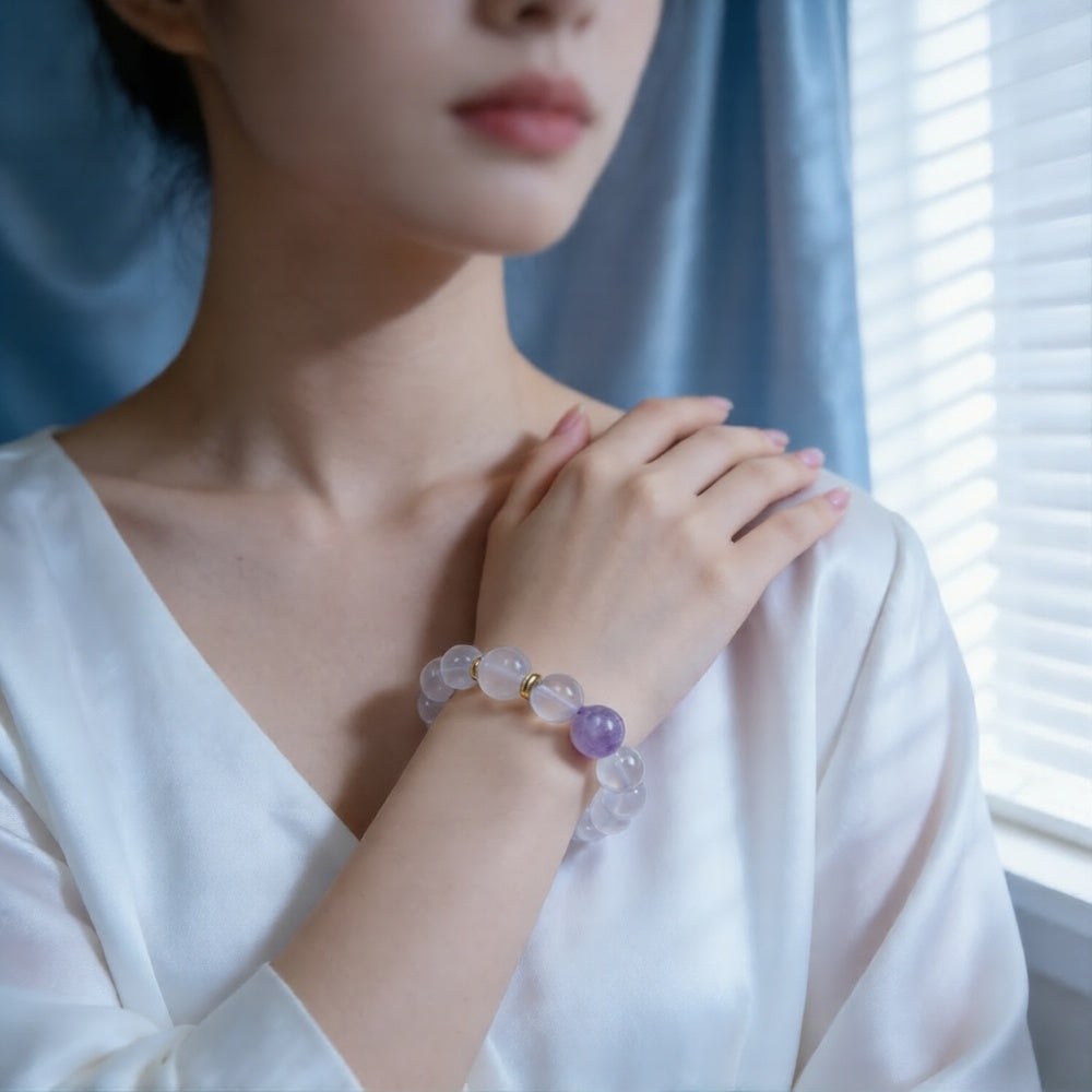 045 The "Lucky Aura" Crystal Bracelet ✨ Traditional Zen Style Jewelry for Inner Peace & Success - Sophisticated Daily Accessory