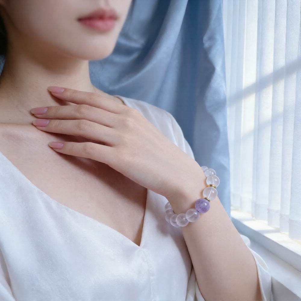 045 The "Lucky Aura" Crystal Bracelet ✨ Traditional Zen Style Jewelry for Inner Peace & Success - Sophisticated Daily Accessory