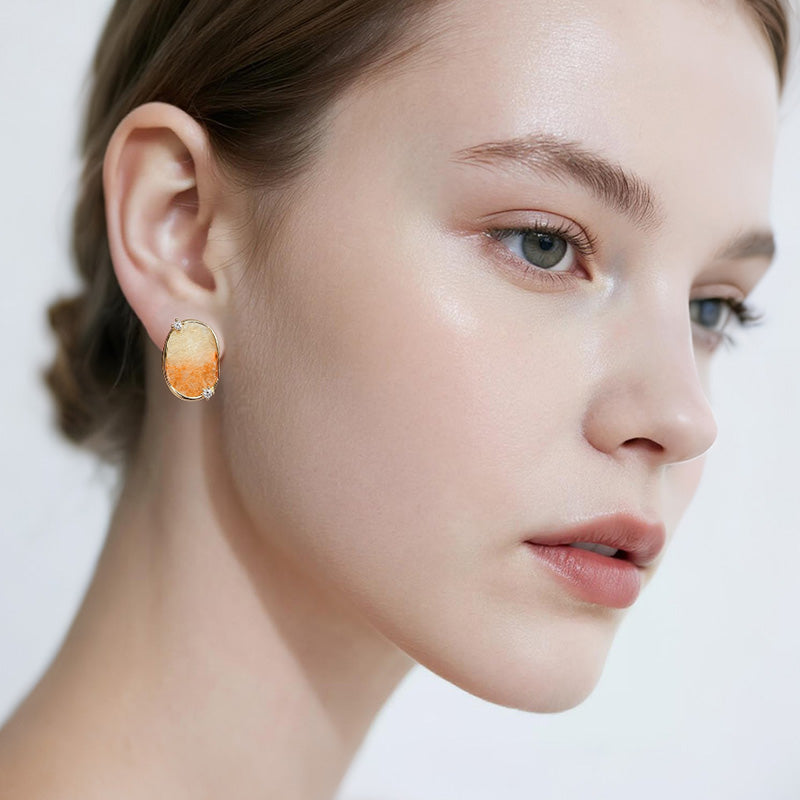 Lady Jewelry Artificial Gemstone Butterfly Earrings