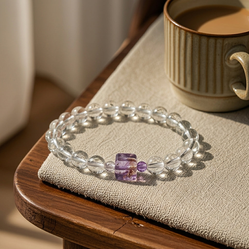 008 The "Love Magnet" Rose Quartz Bracelet ✨ Elegant Pink Crystal Jewelry for Clean Girl Aesthetic - Manifesting Soulmate & Inner Peace - Natural Gemstone Gift