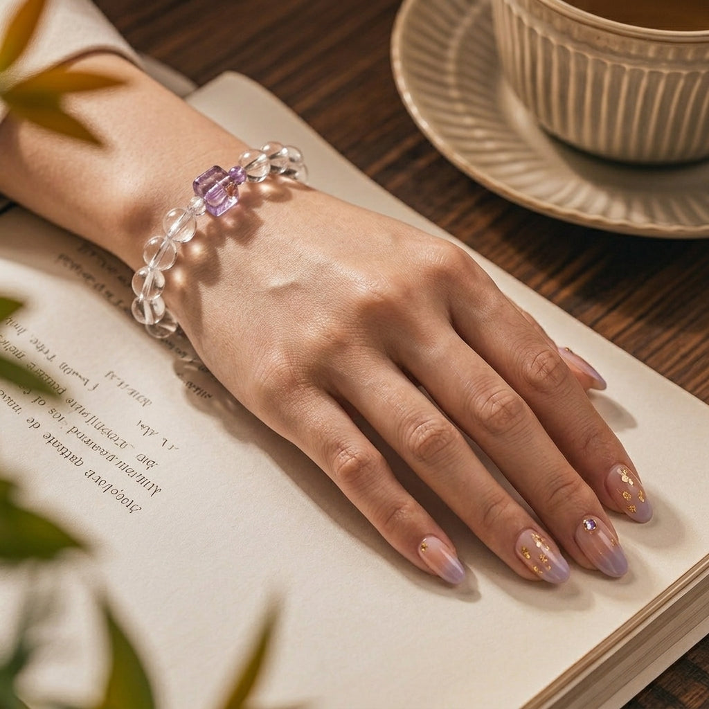 008 The "Love Magnet" Rose Quartz Bracelet ✨ Elegant Pink Crystal Jewelry for Clean Girl Aesthetic - Manifesting Soulmate & Inner Peace - Natural Gemstone Gift